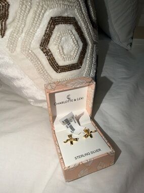 Charlotte & Lexi Gold Bow Sterling Silver Earrings